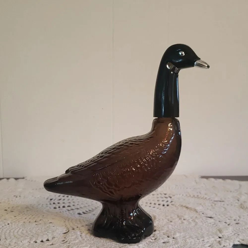 Vintage Avon Canada Goose Glass Decanter - Empty